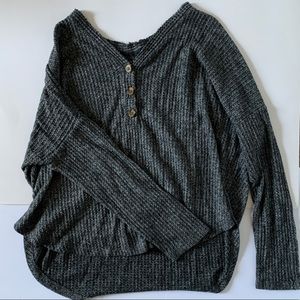 American Eagle Grey Waffle Knit Sweater